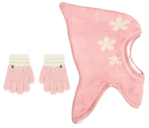 1 st stjärnmönster och 1 par babyhandskar, stickad mössa för barn, vindtät hatt, vintervarma tillbehör för barn