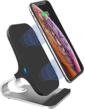 Cargador inalámbrico Qi rápido de 15 W, apto para iPhone 16 15 14 13 12 Pro X Max Apple Watch 7/6/5、 Samsung Galaxy S23/S22/S21/S20 y otros dispositivos que admiten protocolos de carga inalámbrica
