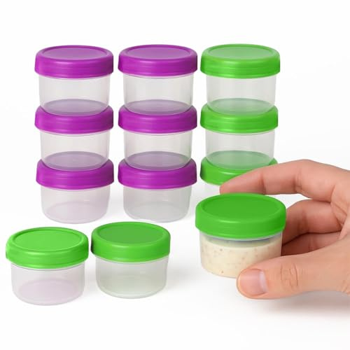 ZOPPER 12 x Mini Plastic Containers with Lids (35ml) – BPA-Free Airtight Food Storage Pots for Meal Prep, Sauce, Snacks, Dressing & Fridge Organisation – Screw Top Lunch Box Containers