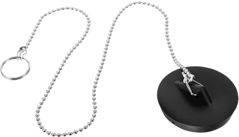 WEKAMOS Tapón de Goma con Cadena para Bañera y Lavabo Accesorio de Drenaje Versátil y Fácil de Limpiar para Baño Adecuado para Desagüe y Rebosadero de Bañera Uso Doméstico y Profesional