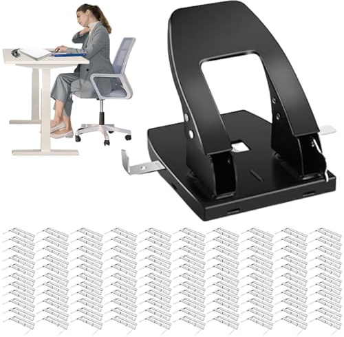 Perforatore Per Raccoglitore - Macchina Per Rilegare Con 100 Chiusure A Punte,Perforatore Portatile con Manico Imbottito - Per Casa Scuola Artigianato Lavoro Documenti Quaderno Libro Album Uomini Donn