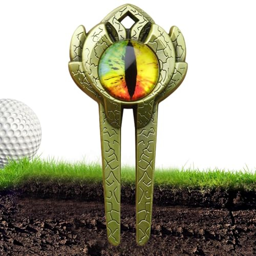 HonJiekomy Herramienta de divot y marcador de pelota, herramienta de precisión duradera de aleación 3D - Tenedor de bola de golf para retocar, para entusiastas, principiantes, familia, hombres