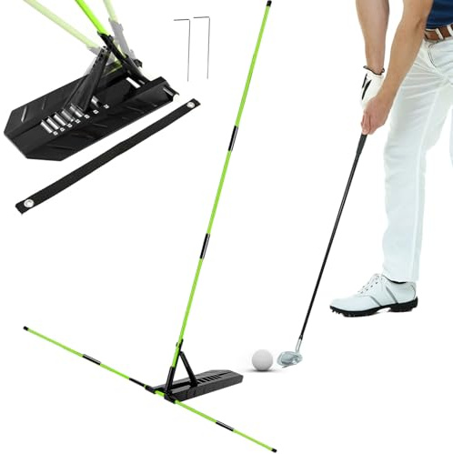 KEAGAN Golf Alignment Stick Holder, Golf Training Aids for Swing Plane and Swing Path Training, 7 Adjustable Angles, Golf Swing Trainer with Improved Sticks, Golf Practice Accessories