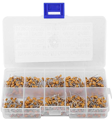 Lot de 500 condensateurs électrolytiques monolithiques multicouches en céramique 10 valeurs 0,1 uF-10 uF avec boîte de rangement