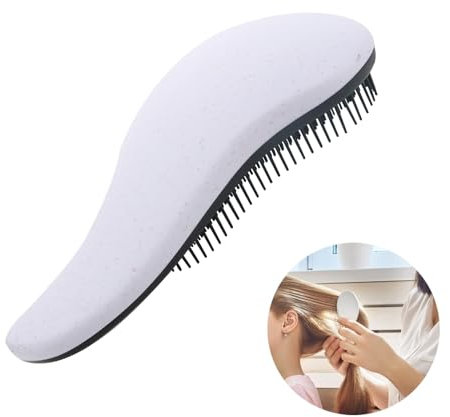 Detangler Bürste, Haarbürste gegen Verheddern für alle Haartypen – weich, bequem und effektiv – ideal für Frauen, Männer und Kinder – professionelle Bürste von hoher Qualität (Weiß)