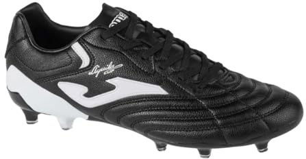 Joma Firm Ground Football Boots - Eagle, 38 to 46 - Made with High Performance Microfiber and Added Cleats for Weight Distribution and Better Grip, Black White, 5.5 UK