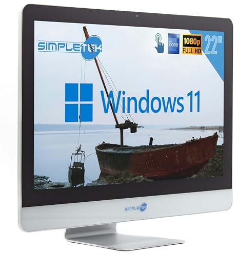 SIMPLETEK All in One AiO Touch Screen | 22 Full HD Core i7 2600S 2.8GHz Windows 11 Pro | 8GB RAM SSD 960GB | Webcam Pantalla táctil Speaker internos + Ratón y teclado inalámbrico | Ordenador de