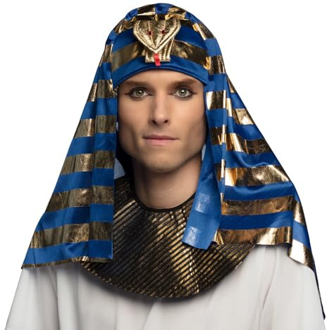 Boland - Cappello Faraone, copricapo da re egiziano per adulti, festival, carnevale, festa a tema