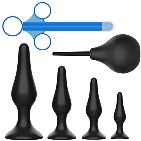 Giocattoli sessuali con plug anale, set di 6 plug anali in silicone, set di allenamento per plug anali per adulti, kit di dildo anale per principianti, donne, uomini o coppie