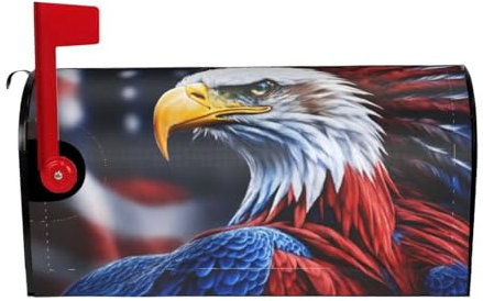 American Bald Eagle Print Mailbox Covers,Magnetic Standard Size,Easy To Install,For House Outside Mail Boxes