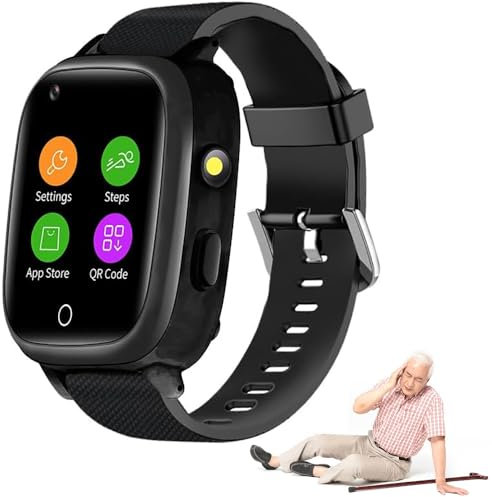 Reloj inteligente GPS para ancianos con botón de emergencia SOS, cámara, videollamada 4G, alarma de caída, monitoreo de temperatura para demencia, seguridad contra el Alzheimer