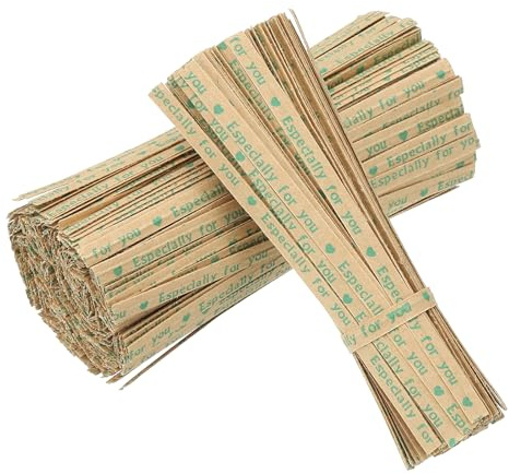 YELARXI Lot de 700 attaches torsadées réutilisables en papier kraft de 8,9 cm pour sacs en plastique, friandises, sacs à bonbons, plantes, projets d'artisanat, maison, bureau, jardin – Vert et marron
