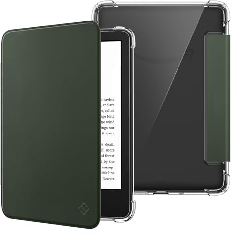 Fintie Hülle für 6 Kindle (11. Generation) – 2024/2022, Clear Weich TPU Schutzhülle mit Auto Sleep/Wake für 6 Zoll Kindle Basic 2024, Alpingrün