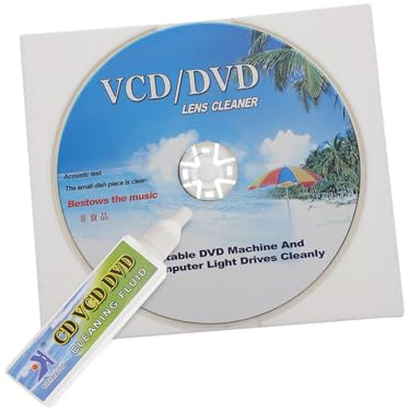 LOLIPPYY Dvd CD Player Cleaner Kit with Cleaning Disc and Liquid Scratch Remover Brush for CD Vcd Dvd Players Enhances Sound Quality and Playback Performance Compatible with Various Media