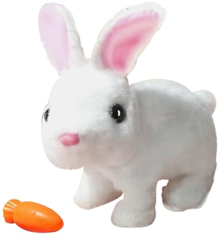 Juguete Interactivo De Peluche Para Mascotas - Cachorro Robot Electrónico Con Movimientos, Efectos De Sonido | Juguete De Peluche Seguro Para Niños, Incluye Zanahoria O Hueso, Juego Educativo Divertid