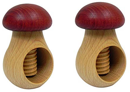 Wooden World 2 schiaccianoci in legno di faggio naturale, molto solido, color porpora