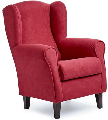 Abuelo A Gusto | Sillón Orejero Individual Roma - Compacto para Salón y Dormitorio - 106x74x78cm - Butaca de Lectura Cómoda y Ligera - Tela Antimanchas, Respaldo Alto y Sentada Firme (Granate)