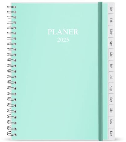 Kalender 2026, A5-Wochenplaner mit Monatsregistern, January 2026-December 2026, Diary 2026 elastischer Verschluss, Doppeldrahtbindung, einfache Organisation täglichen Lebens, 14,8×21cm, Planer 2026