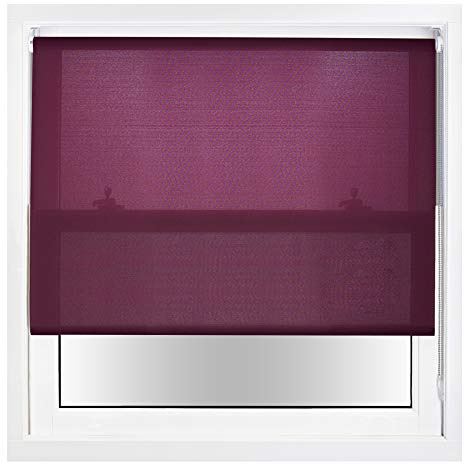 FURNISHED Daylight Roller Blinds with Metal Fittings, Trimmable - Aubergine, 140W x 210H cm