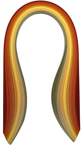 ODETOJOY Flerfärgade blandade quilling pappersremsor 1/5 tum pappersfiligran quilling remsor 5 mm 90 st/set från mörk till ljus skugga (gul nyans sortiment)