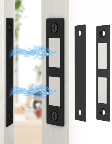 Jiayi Chiudiporta Armadio Magnets, 2 Pack Ultra Sottile Magnetico porta di Chiusura per Armadio, Nero Magneti Cassetto di Chiusura per Armadio Magneti di Chiusura per Mobili Armadio porta di Chiusura
