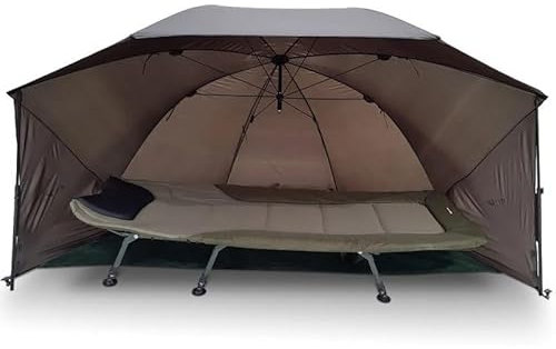 Angelschirm Brolly Shelter Karpfenzelt Schirmzelt mit Storm Poles 250x190x126