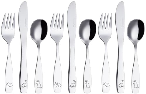 Exzact Posate per bambini 9 pezzi acciaio inox dinosauri