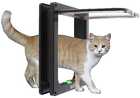 Qussse Kattlucka kattdörr, 22 x 20 cm Mikrochip kattdörr för katter små hundar eller andra husdjur