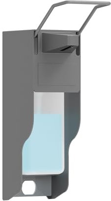 OVAS HOO Desinfektionsspender Wand Aluminium Seifenspender Wandbefestigung 500 Ml Eurospender Mit Ellbogendruck Für Desinfektionsmittel Und Handseifen, Grau Seifenspender