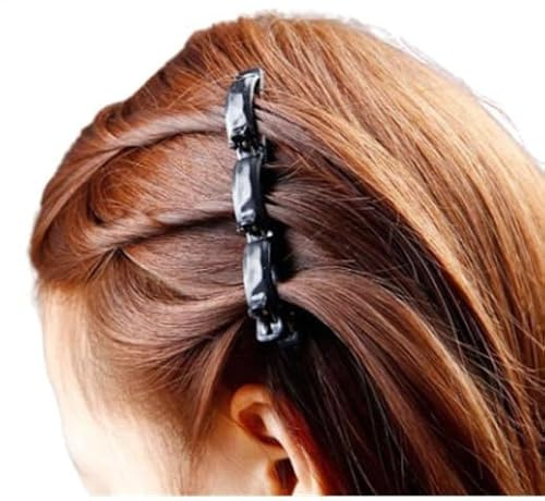Pinzas para el pelo de doble capa de color negro, pinzas frontales para el pelo, horquillas para el cabello, accesorios de peinado para mujeres y niñas