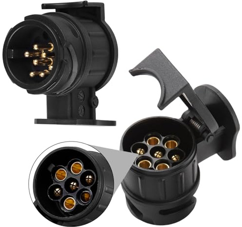 afhgdjr 2 Pcs Adaptateur 13 Broches 7 Broches,Adaptateur Prise Remorque 13 vers 7 Broches,12V Prise Remorque Connecteur Standard Européenne, pour Caravane Camions RV RemorqueConnecteurur