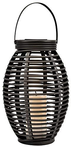 LED Solar Außen Steh Stand Lampe Feuer Flacker Effekt Rattan Terrassen Hänge Leuchte Globo 33284