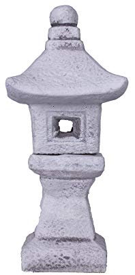 Klein Laterne japanische kleine Yukimi Rankei Pagode Oki Steinlaterne aus Steinguss Frostfest 37 cm