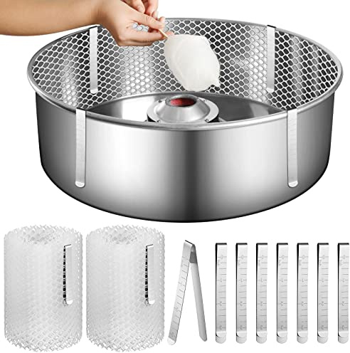 Juexica - Set of 2 Sets Cotton Mesh and Candy Clip Stabilizer, White Color Reusable Cotton Machine Supplies Compatible with Kitchen Dental Floss Maker