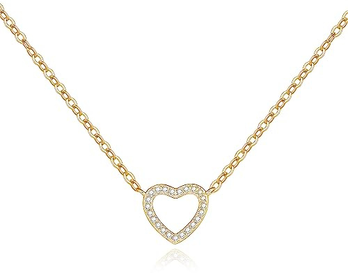 Cosie Lily Collar Mujer Collares de Plata de Ley 925 en Rosa/14K Chapado Oro Blanco,Joyas Regalos para Esposa, Mamá, Novia, Cumpleaños Navidad Aniversario día San Valentín Regalo