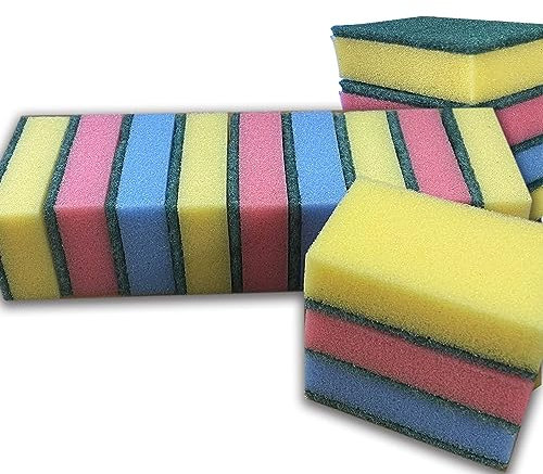 60 Pack Sponge Scourer- Versatile Cleaning Pad Tool for Kitchen and Household - Durable and Efficient (60)