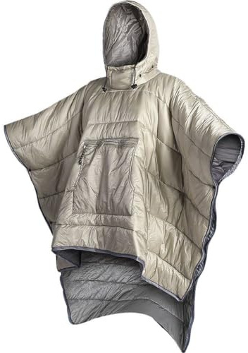 Manteau Poncho d'hiver Couverture à Capuche Portable Camping en Plein air Chaleur Petite Couette Sac de Couchage résistant à l'eau Cape avec Chapeau pour Hommes Femmes