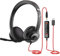 EAGLEND Headset with Microphone for PC Wired Headphones - USB C 3.5mm Headsets with Noise-Cancelling Microphone for Laptop - Type-C Computer Headphones with Mic in-line Control for Home