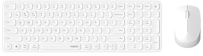 Rapoo I Teclado y Ratón inalámbrico (9310M, Ultraslim, Bluethooth, 2,4 GHz, Pilas Layout QWERTY español) Blanco