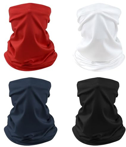 Awumbuk Halstuch Herren & Damen 4er Pack – Multifunktionstuch Unisex Nahtlose Bandanas, Sport & Motorrad | Atmungsaktiv, Winddicht, Sonnenschutz | Outdoor Arbeit Radfahren Laufen