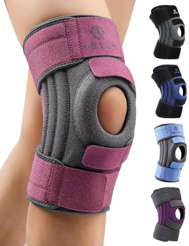 ABYON Knee Brace for Women Men Plus Size Meniscus Tear, ACL, Arthritis, Knee Support with Triple Side Stabilizers and Adjustable 360° Wraparound Strap for Maximum Knee Pain Support and Fast Recovery