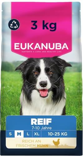 EUKANUBA Cibo secco per Cani con pollo fresco per razze di taglia media - Alimento secco premium per Cani maturi, 3 kg