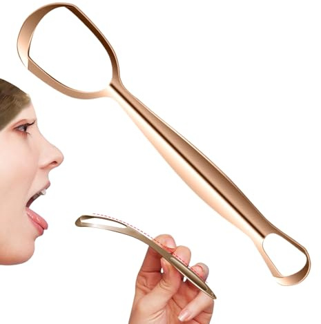 Limpiador Lingual, Cepillo Limpiador De Lengua Acero Inoxidable, Diario En Forma De Abanico Reduce Mal Aliento Para Adultos Y Familias