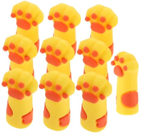 COLLBATH 10 Piezas Fundas de Silicona para Cortauñas Antideslizantes con Diseño de Pata de Gato Protectores para Tijeras de Cutícula Herramientas de Manicura y Pedicura Cubiertas