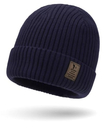 SEFIRST Knit Beanie Cappello, Uomo Berretto Cappellino Lana Merino, Berretto in Maglia Termica, ﻿Cappello Uomo Invernale, Berretto Donna in Maglia Cuffia Beanie Unisex Inverno Running, Blu