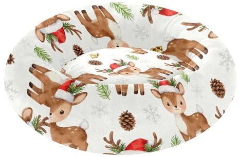 SyXIOP God jul ren varm och mysig husdjur kattbädd fluffigare ortopedisk hundbädd för extra liten storlek husdjur sovtillbehör för stora storlekar