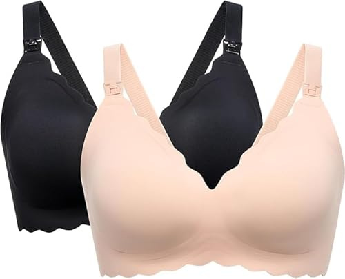 momcozy Nursing Bras for Breastfeeding, Seamless Pregnancy Maternity Bra Wireless Classic Jelly Strip Support Nursing Bra