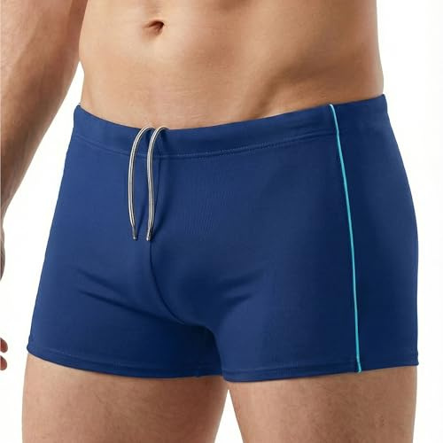 MANA MANA Maillot de Bain Homme Short Piscine Homme Séchage Rapide Taille Élastique Cordon Ajustable Natation Plage Vacances Bleu Marine/Bleu Taille XXL Grande Taille Homme pour 164-188 cm