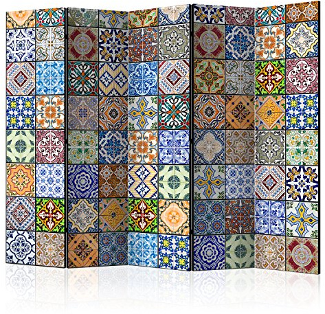 murando Decorative Room Divider Mandala Abstract 225x172 cm / 89x68 Double-Sided Folding Screen 5 Panels Room Partition Non-Woven Canvas Print Opaque Photo Display f-B-0009-z-c