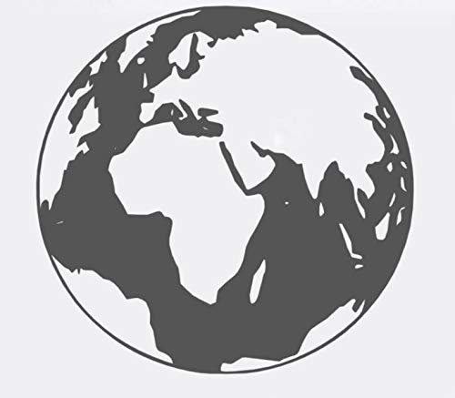 Adesivo a forma di mappamondo generico, 20 x 20 cm, 30 x 30 cm, 40 x 40 cm o 50 x 50 cm, per roulotte, camper, auto o come adesivo da parete, mappa del mondo, terra (43/5/3) (nero lucido, 30 x 30 cm)